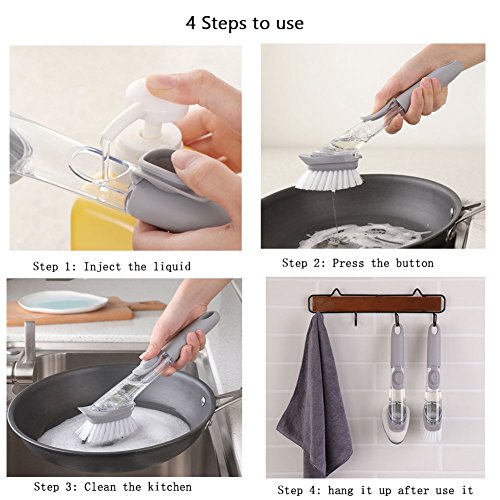 M-bestl Kitchen Brush with Soap Dispenser /detergent dispensing