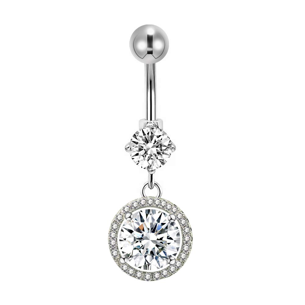 Buy 4BOLI 14G 316L Surgical Steel Belly Button Rings CZ Navel Ring Body