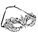 Laser Cut Metal Venetian Pretty Masquerade Mask w/ Clear Rhinestones