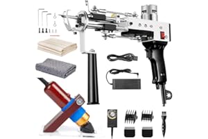 BESGEER Rug Tufting Gun with Carpet Trimmer Kit, 2 in 1 Cut and Loop Pile Electric Tufting Gun, 5-45 Stitches/s High Speed Rug Gun, 4-19mm Adjustable Pile Height