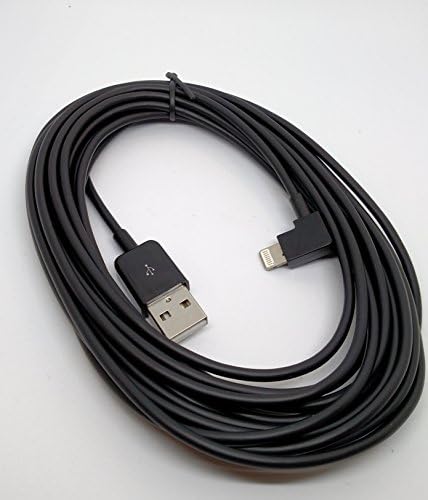 USB to Right Angle Lightning Cable - 5 Meters (16.4 feet) Really Long Cable! (Black)