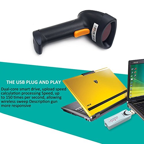 Vcall 2.4GHz Handheld Wireless USB Automatic Laser Barcode Scanner Reader with USB Receiver