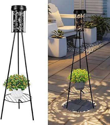 Solarlampen für Außen, Schmetterling Solar Stehlampe Außen mit Pflanzenständern,Solarleuchten für Außen, IP65 Wasserdicht Solar Lampe für außen Terrasse, Hof, Rasen, Vorgarten, Veranda – Garten