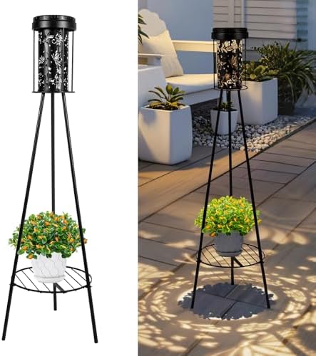 Solarlampen für Außen, Schmetterling Solar Stehlampe Außen mit Pflanzenständern,Solarleuchten für Außen, IP65 Wasserdicht Solar Lampe für außen Terrasse, Hof, Rasen, Vorgarten, Veranda – Garten