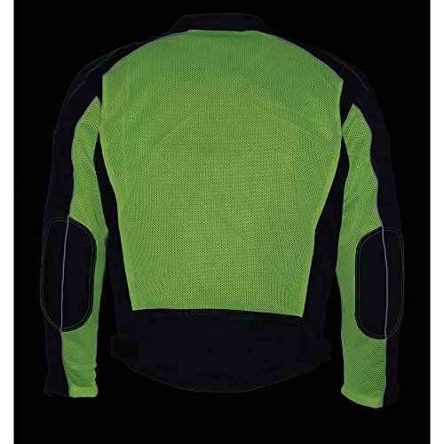 Milaukee Performance-Men's High Visibility Mesh Racer Jacket w/ Removable Rain Jacket Liner-BLK/NEON GREEN-MD