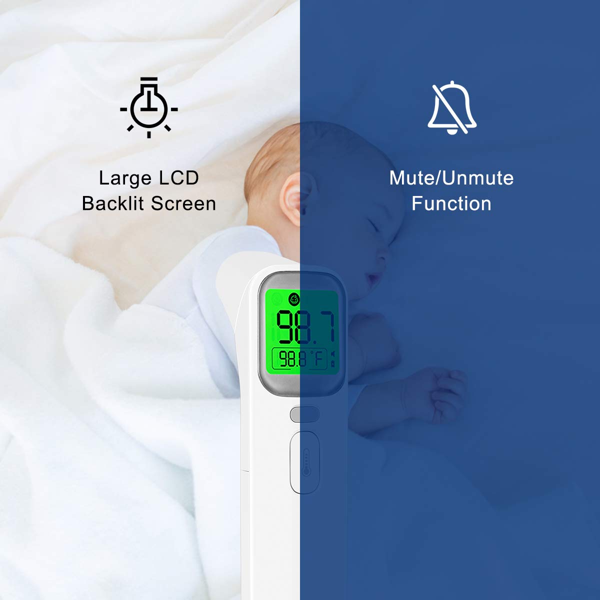 Infrared Thermometer for Adults Forehead Ear Thermometer with Fever Alarm Digital Thermometer for Babies,Children,Adults Indoor and Outdoor Use: Industrial & Scientific