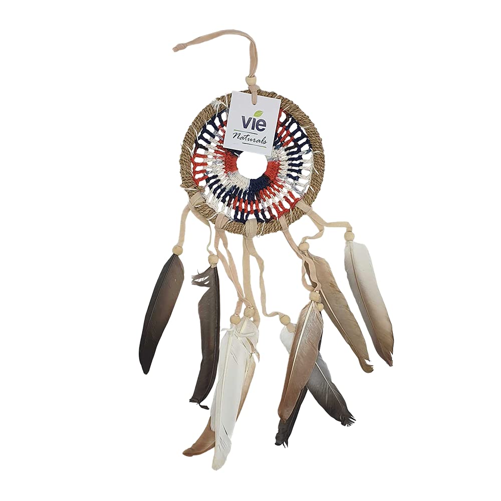 Vie Naturals Crochet Dream Catcher, 12cm, Black & Red