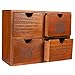 Juvale Vintage Wooden Desk Organizer with 4 Drawers (10.25 x 3.8 in.)