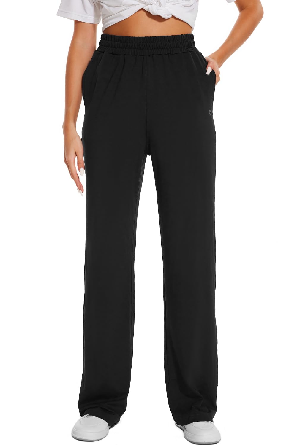Photo 1 of HOdo 32"/34"/36" Inseam Womens Tall Yoga Sweatpants Quick Dry Long Joggers Lounge Yoga Pants with Pockets-Black-36-2XL