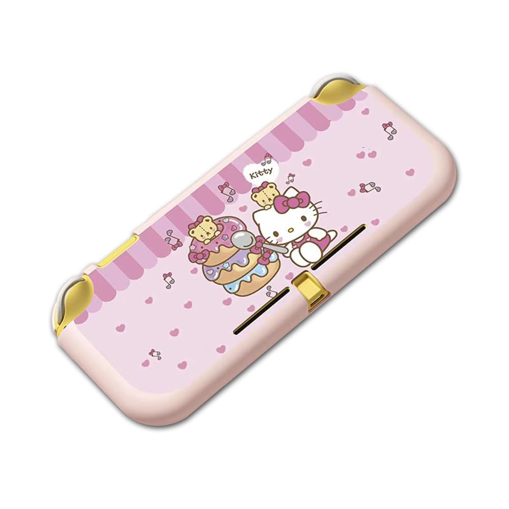 PERFECTSIGHT Protective Case Compatible with Nintendo Switch Lite | Anti-Scratch Shockproof Cover Case for NS Lite Joycon, Cute Hard Shell Dockable Case, Cake Bear Kitty