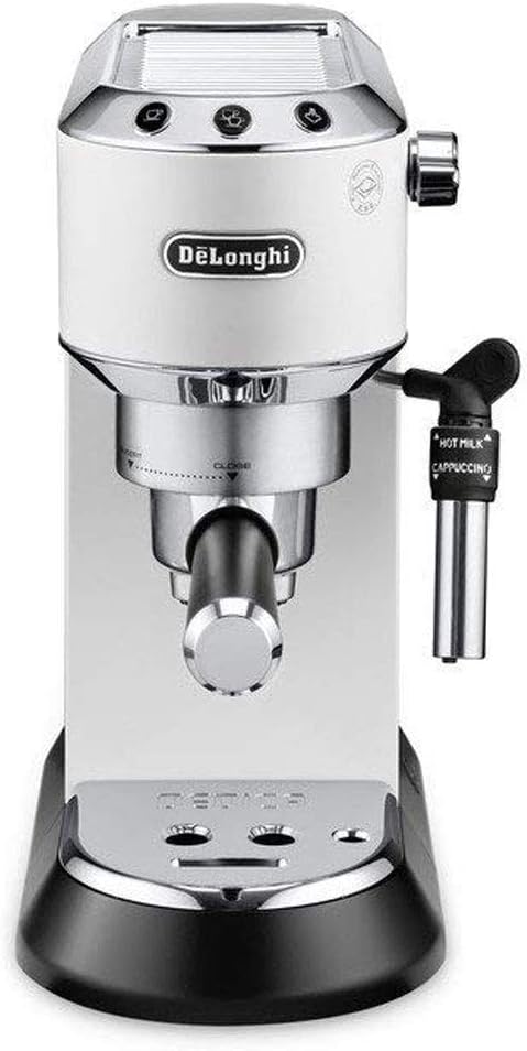 Blanco EC685.W Juego de 2 vasos premium para espresso Cafetera para  Espresso y Cappuccino Delonghi Dedica Cafetera de Bomba de Acero Inoxidable  para Café Molido o Monodosis Café y té Cafeteras