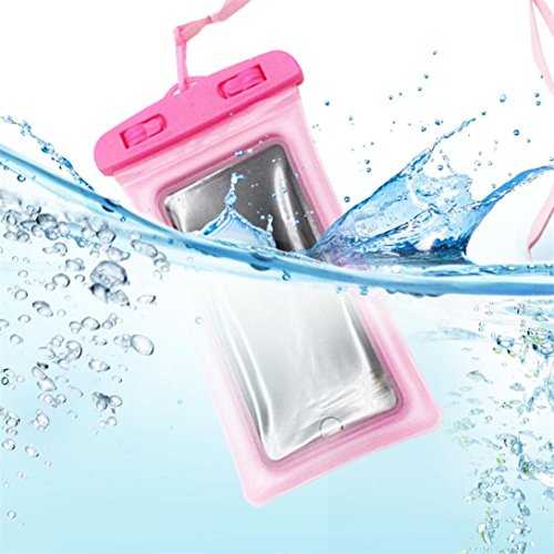 Sagton Waterproof Phone Case,Floating Pouch Night-Visible Smartphone Dry Bag for iPhone X/8/8 Plus/7/7 Plus/6S/6/6S Plus/SE/5S/5C,Samsung Galaxy S8/S8 Plus/Note 8 6 5,up to 6 inch diagonal (Pink)