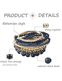 Milacolato 2   4 conjuntos de pulseras apilables para mujeres y niñas multicapa pulseras elásticas estilo bohemio