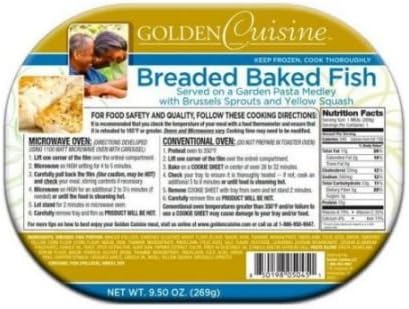Golden Cuisine Breaded Baked Fish Entree, 9.5 Ounce -- 20 per case.