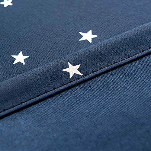 image for Beyonds Blackout Curtains Panels for Bedroom Double Face Star Navy Cur