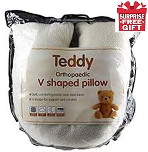 Penthouse Sleep V Shaped Cuddly Fleece TEDDY PILLOW Orthopaedic Support For Neck Pain Back TEDDY BEAR V SHAPE PILLOW - Soft Sherpa Fleece v pillow- Ideal