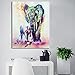 LIUDAO Paint by Number Kits Paintworks DIY Oil Painting for Kids and Adults Beginner Animals Painting (16x20inch,Colored Elephants,Without Frame)