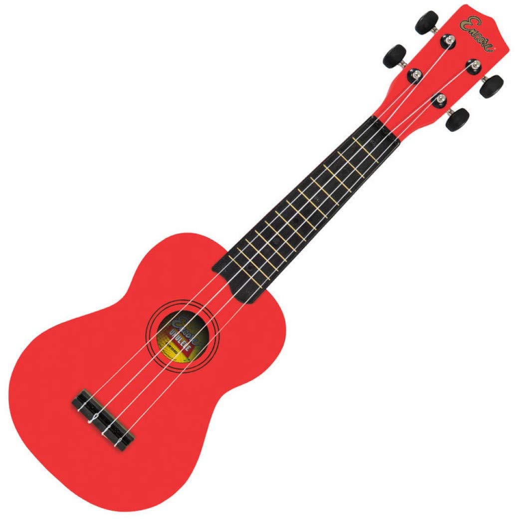Encore EUK10RD Kids Beginner Ukulele - Red | Soprano Starter Instrument for Young Musicians | Ideal for Beginners & Students