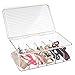 mDesign Hair Care and Accessories, Storage Organizer Box for Bathroom Vanity to Hold Clips, Hot Rollers, Headbands, Elastics, Bobby Pins - 6 Sections, Clear