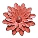 GIFTME 5 Coral Orange Multiple Layer Flower Metal Wall Art Decor(10X2 inch,1pc)