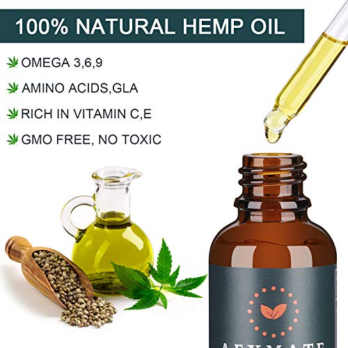 (2-Pack) Hemp Oil for Pain & Anxiety Relief - 9000MG of Organic Hemp Extract - 100% Natural Hemp Drops, Rich in Vitamin & Omega, Helps with Sleep, Skin & Hair, Improve Health