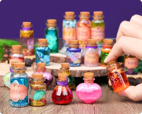 Retro Fairy Potions Kits for Kids, Mix 20 Magic Potions with Energy Crystal, Craft Toy Creative Gift