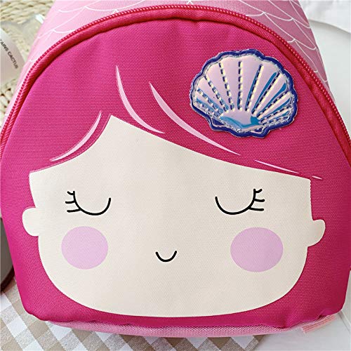 3D Animal Children School Backpack for Girls Mermaid Backpack and Animal Preschool Backpack Childrens for Toddlers (Pink-Rose Hair)