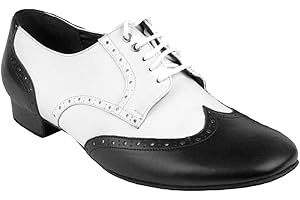 Very Fine Dance Shoes Men's Ballroom Salsa Standard & Smooth Black & White Dance Shoes Comfortable (Bundle of 4)