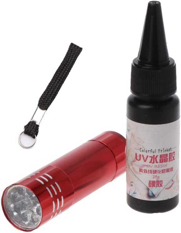 KANGneei Uv Resin,Uv Lamp, 1 Pack Uv Lamp Uv Resin Kit Ultraviolet Cure Resin Solar Cure Resin Uv Hard Glue 1 Piece Colors Randomly