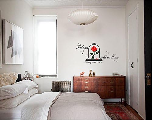 Quote It - Tale As Old As Time Rose, Beauty, Beast Vinyl Wall Decal, Wall Quotes (12 x 26)