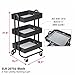 ECR4Kids 3-Tier Metal Rolling Utility Cart, Heavy-Duty Mobile Storage Organizer With Casters, Office & Kitchen Storage, Classroom & Beauty Cart