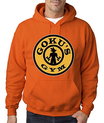 New Way 293 - Hoodie Goku's Gym Training DBZ Dragon Ball Z Unisex Pullover Sweatshirt Medium Orange