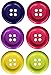Blumenthal Lansing Larger Round Buttons, 6 Pack All One Size and Style, Colors Included Hot Pink, Bright Green, Yellow, Turquoise and Purple