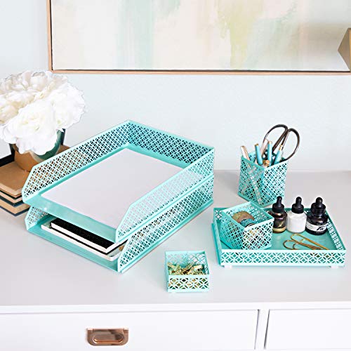 Blu Monaco Office Desk Organizers and Accessories 6 Piece Interlocking