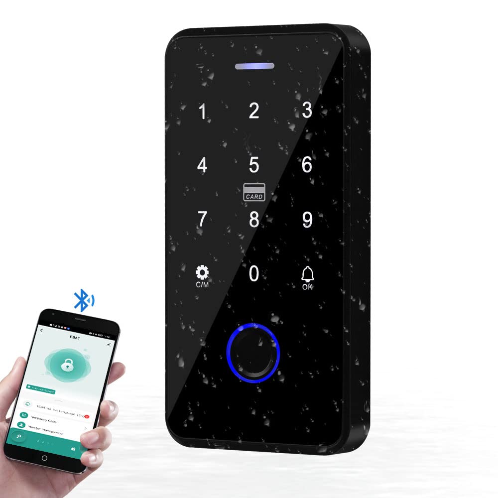 YiToo Biometric Fingerprint Access Control Keyboard Tuya App Smart NFC Door Opener Waterproof 13.56MHz RFID Keypad with Wiegand 26 Bits Output/Input
