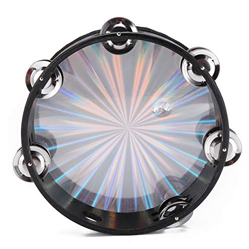 heaven2017 Reflective Tambourine Drum Double Rows Jingle Bell Musical Party Percussion Instruments - Thumbnail 6