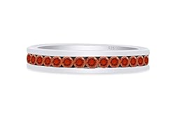 AFFY Round Shape Simulated Citrine Full Eternity