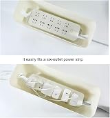 Sourcemall White Cable Management Box for Power Strip Cord Organizer Desk view 3
