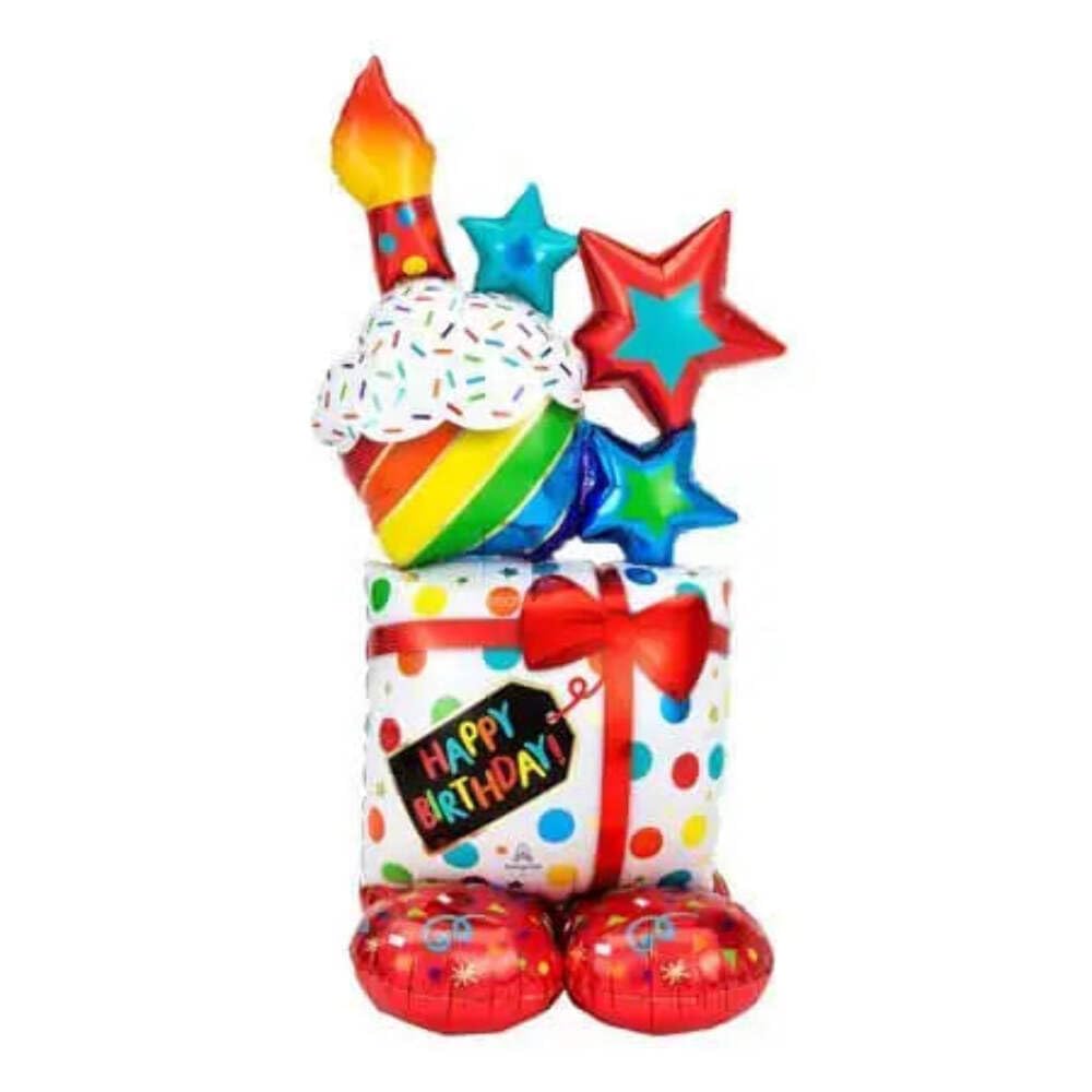 amscan 4245011 - Airloonz: Stacked Bday Icons Foil Balloon