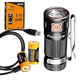 Fenix E16 700 Lumen High Performance Keychain Flashlight with 2 USB Rechargeable Batteries and LumenTac Charging Cable