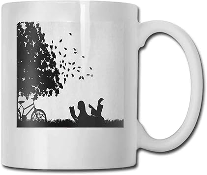 Amazon Co Jp 白黒セラミックカップ モノクロストライプ スクエア 格子縞 格子縞 バーコードパターン イラスト 両面 ブラック ホワイト 11オンス 3 1 W X 3 7 H ホーム キッチン