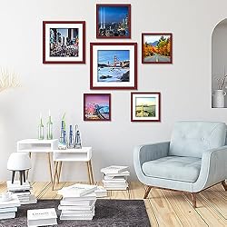 9x9 inch Wood Picture Frame for Wall Hanging or