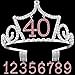 BABEYOND Crystal Rhinestone Birthday Tiara Headband Happy Birthday Crown with Replaceable Age Numbers (Crown with replaceable numbers 0-9)