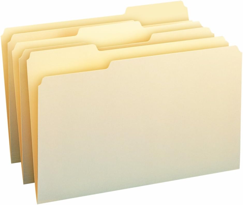 Smead File Folder, 1/3-Cut Tab, Legal Size, Manila, 100 Per Box (15330) : Manila File Folders : Office Products