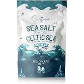 Saltique 5lb French Sea Salt Fine Ground - 100% Natural and Unrefined - Hand-Harvested Mineral Sea Salt (5lb Fine)