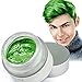 Washable Temporary Hair Color Creme, Natural Hairstyle Color Pomade, Instant Hair Wax Dye Styling Cream Mud, Hair Pomades for Party, Cosplay, Nightclub, Masquerade, Halloween (Green)