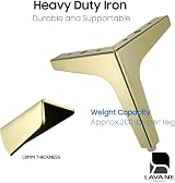 La Vane 6 Inch Diamond Triangle Gold Metal Furniture Legs Set of 4 view 3