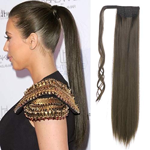 Sarla Straight Long Dark Brown Ponytail Hair Extension Clip In