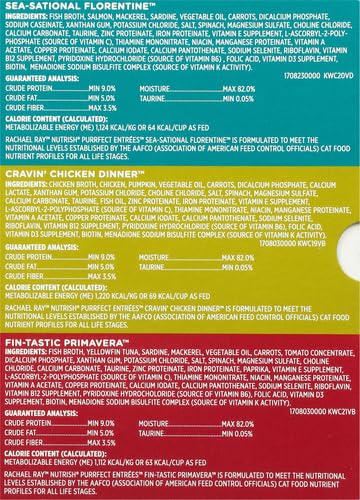 RACHAEL RAY NUTRISH PURRFECT ENTREES GRAIN FREE NATURAL WET CAT FOOD VARIETY PACK, 2.8 OUNCE (PACK OF 12)