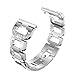 Maxjoy Compatible with Fitbit Versa Bands, Versa 2 Metal Band Large Small Diamond Rhinestone Bracelet Women Replacement Wristband Compatible with Fitbit Versa/ Versa 2/ Versa SE/ Lite Watch, Silver